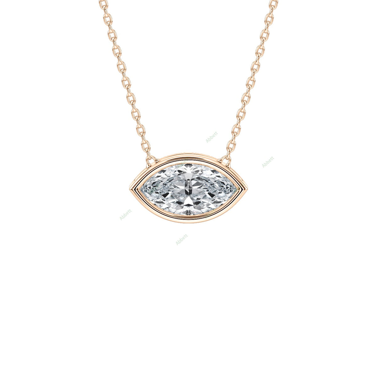Bezel, East West Solitaire Pendant PESO025