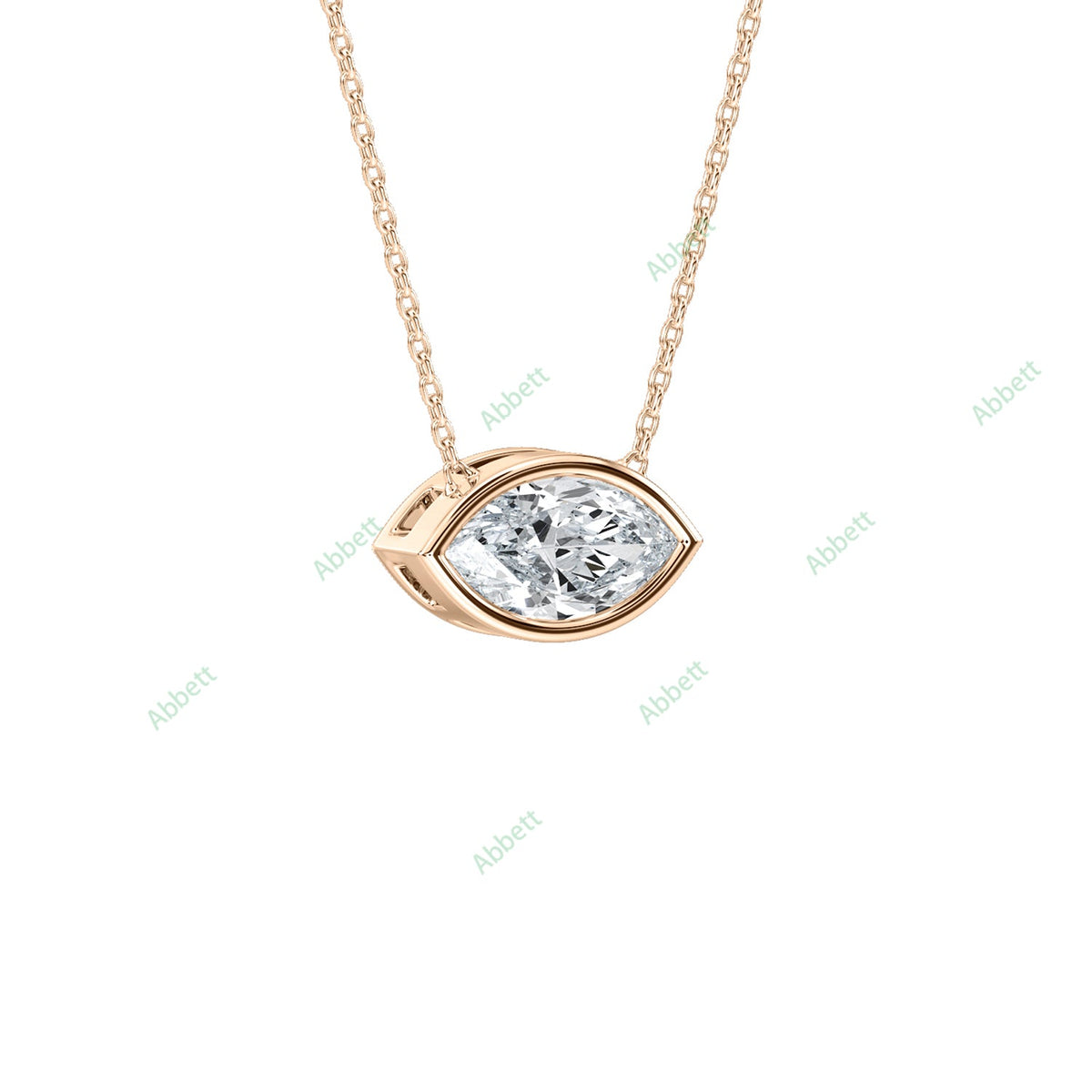 Bezel, East West Solitaire Pendant PESO025