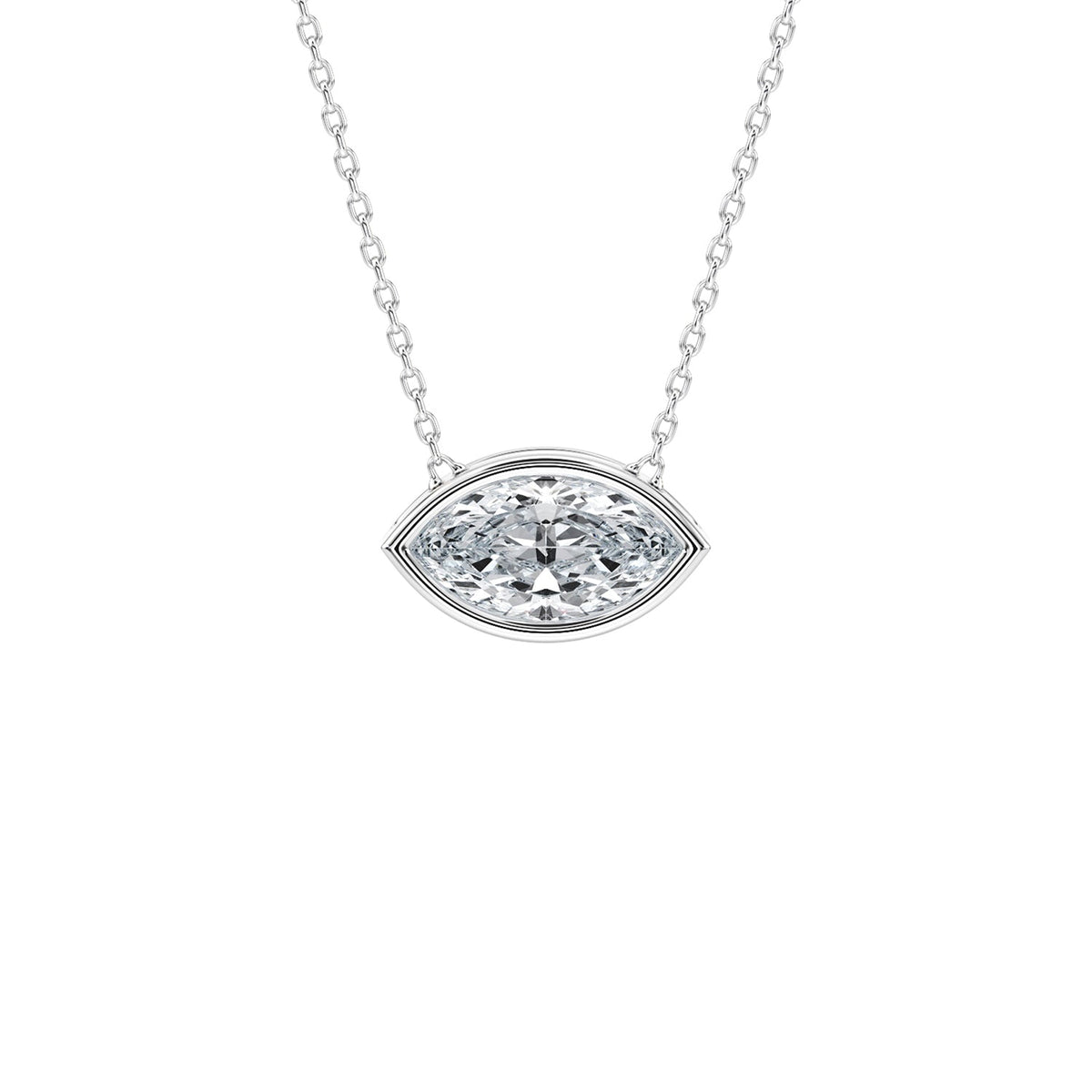 Bezel, East West Solitaire Pendant PESO025