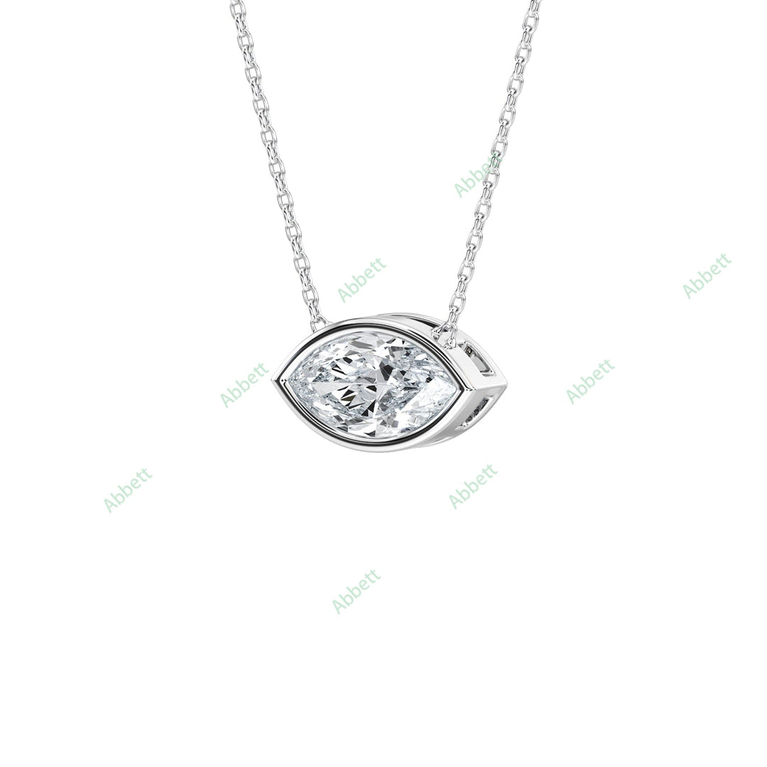 Bezel, East West Solitaire Pendant PESO025