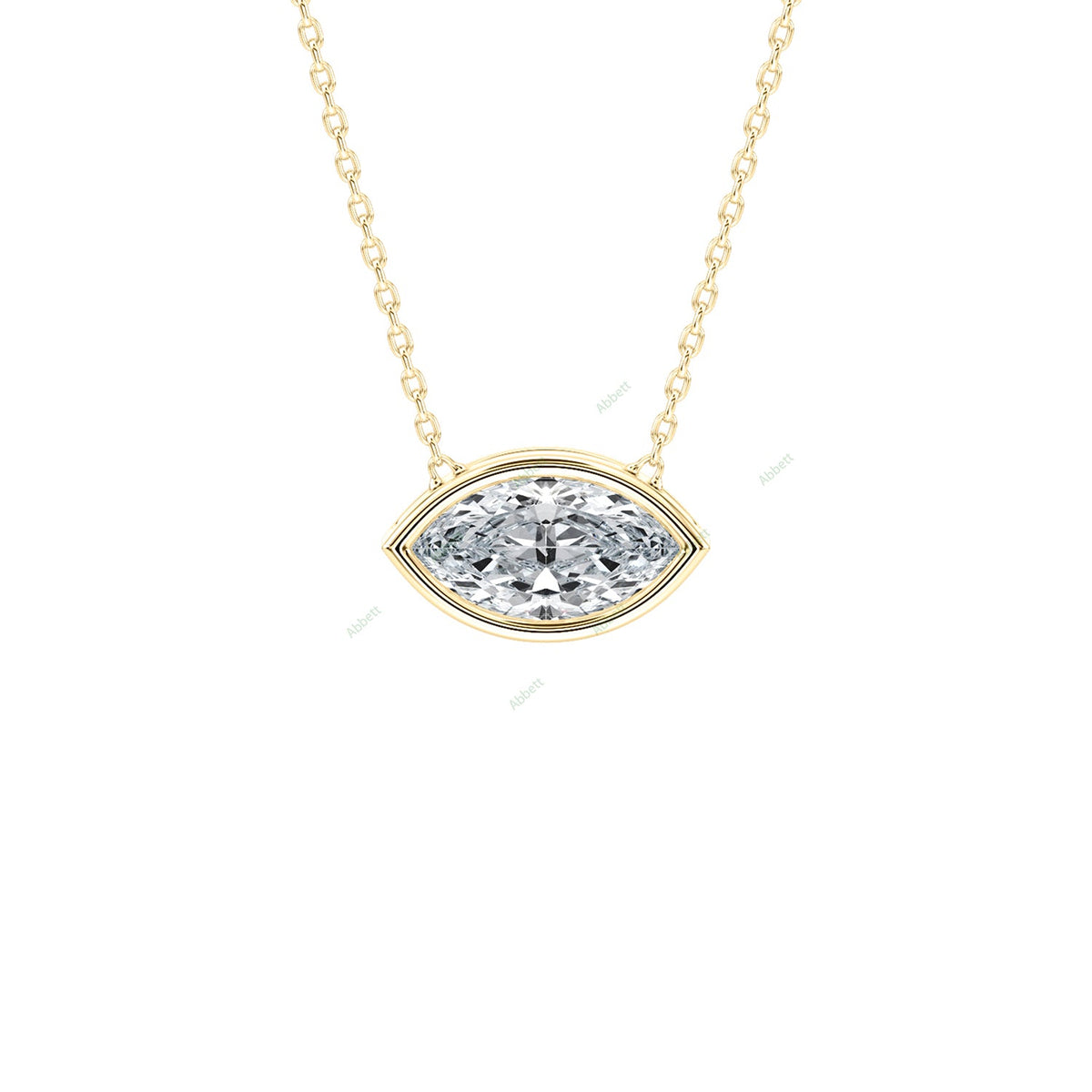 Bezel, East West Solitaire Pendant PESO025