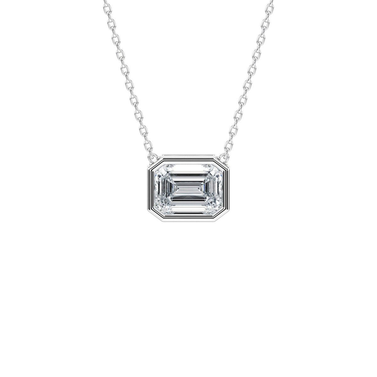 Bezel, East West Solitaire Pendant PESO026