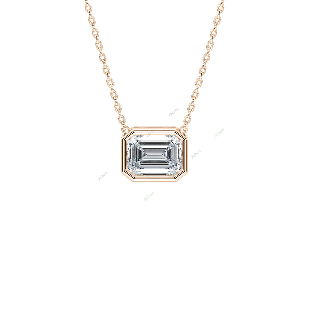 Bezel, East West Solitaire Pendant PESO026