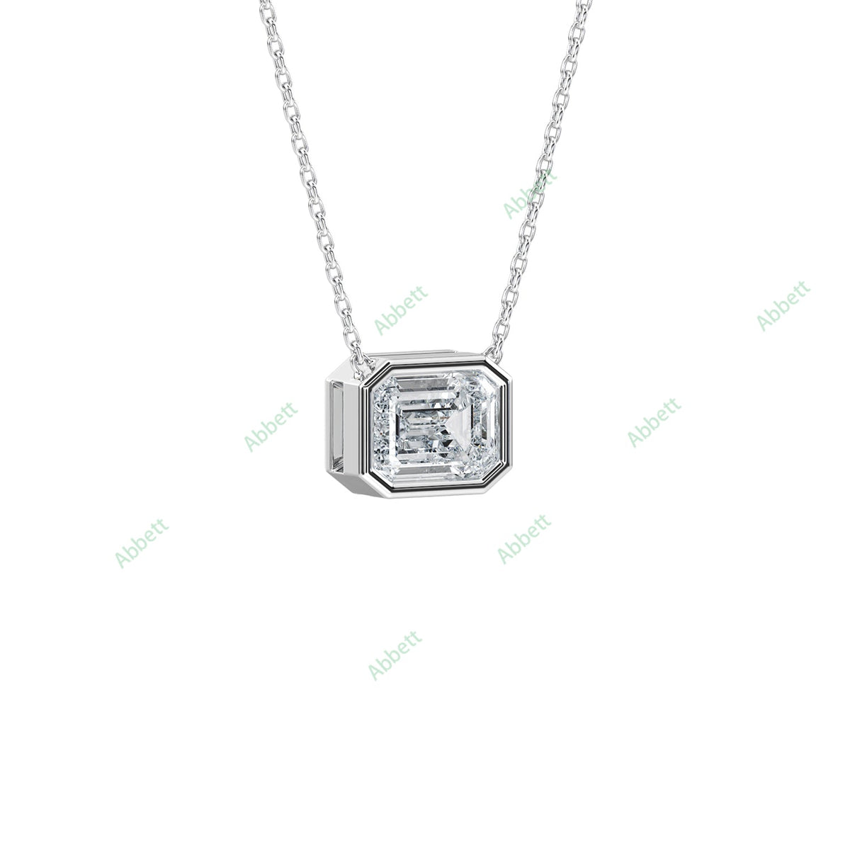 Bezel, East West Solitaire Pendant PESO026
