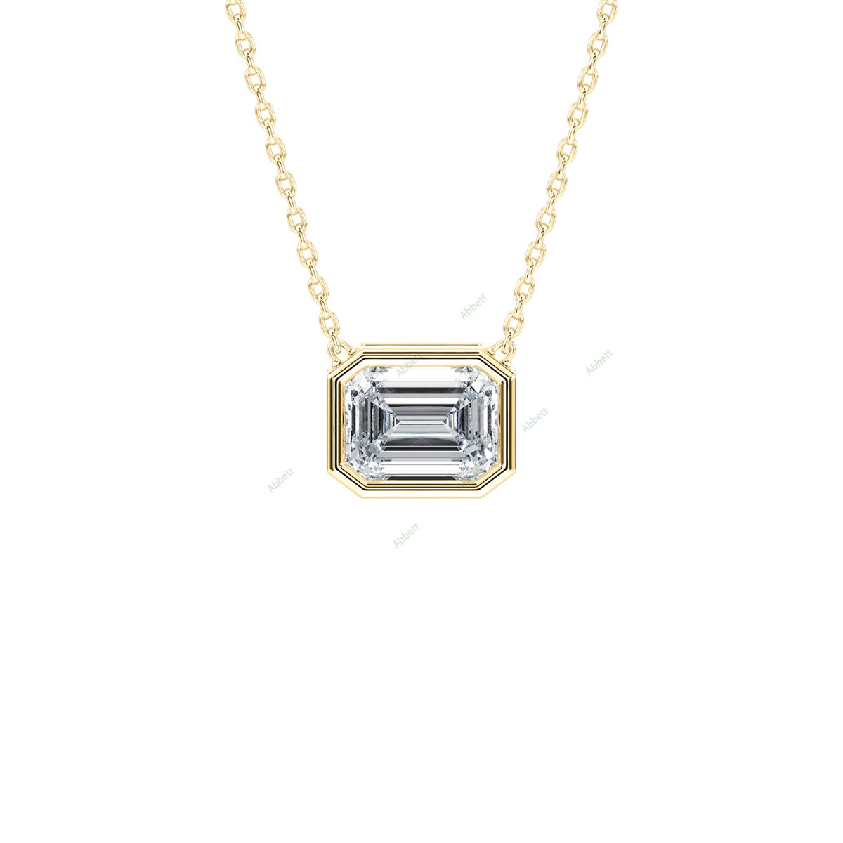 Bezel, East West Solitaire Pendant PESO026