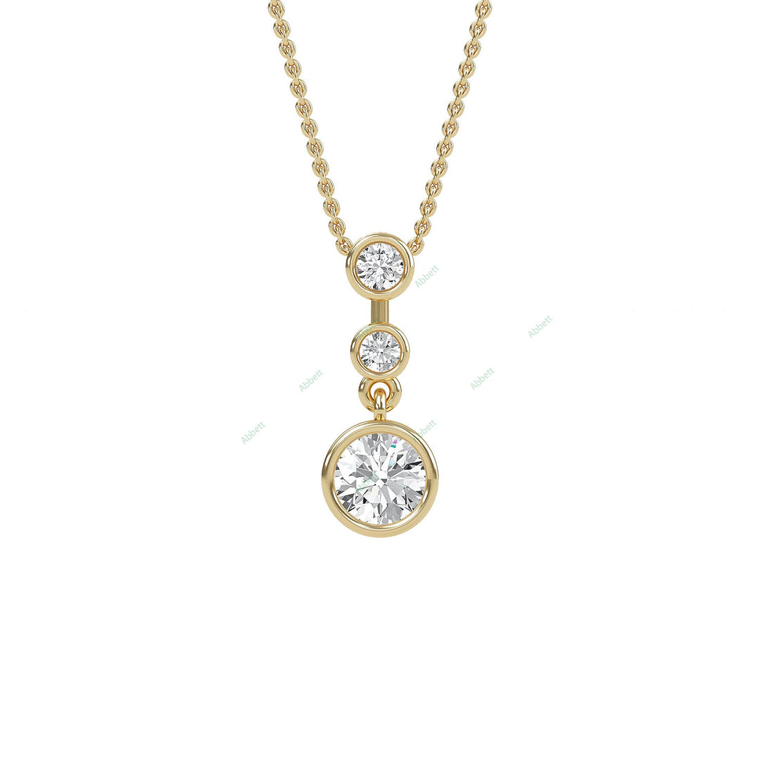 Bezel Three Stone Pendant PETH018
