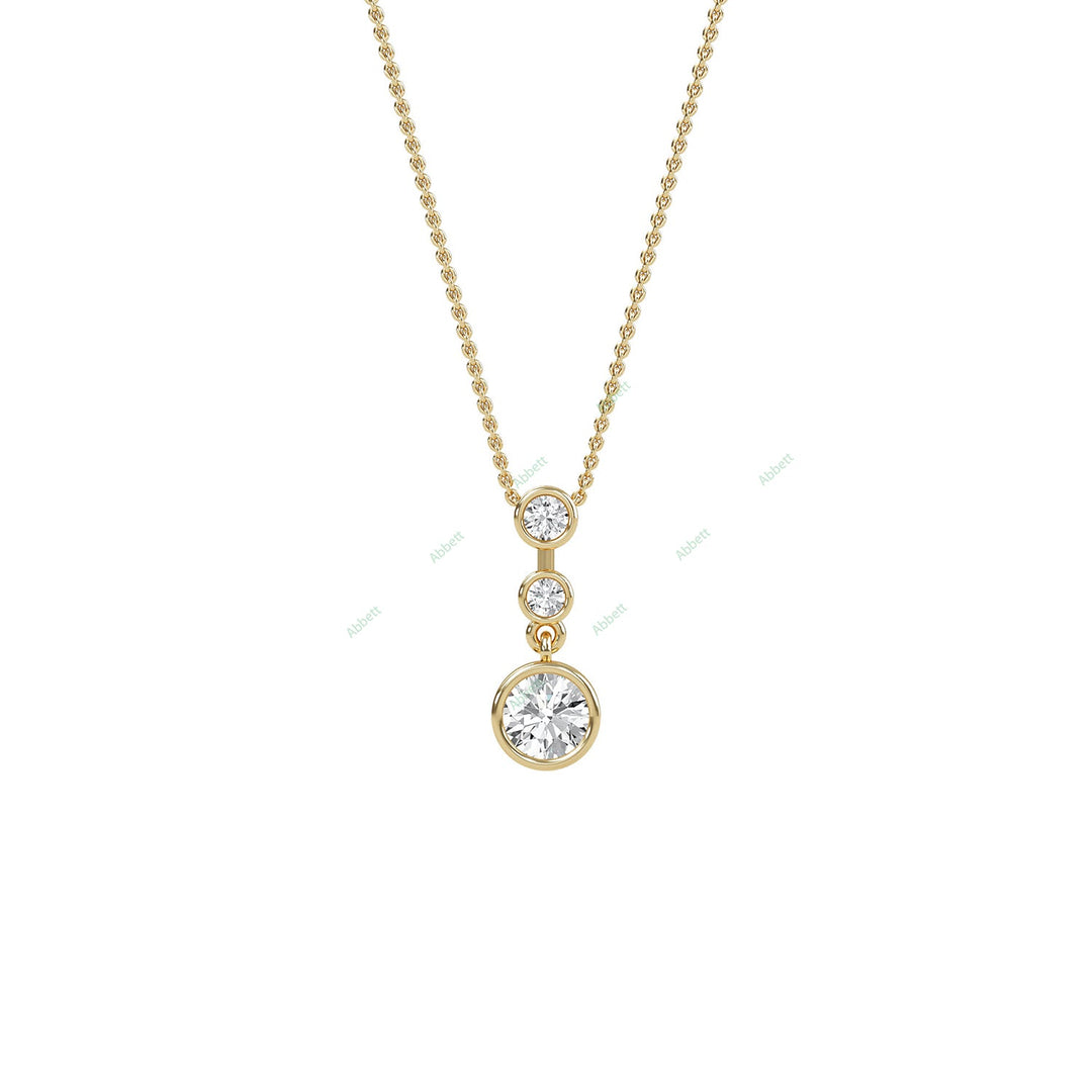 Bezel Three Stone Pendant PETH018