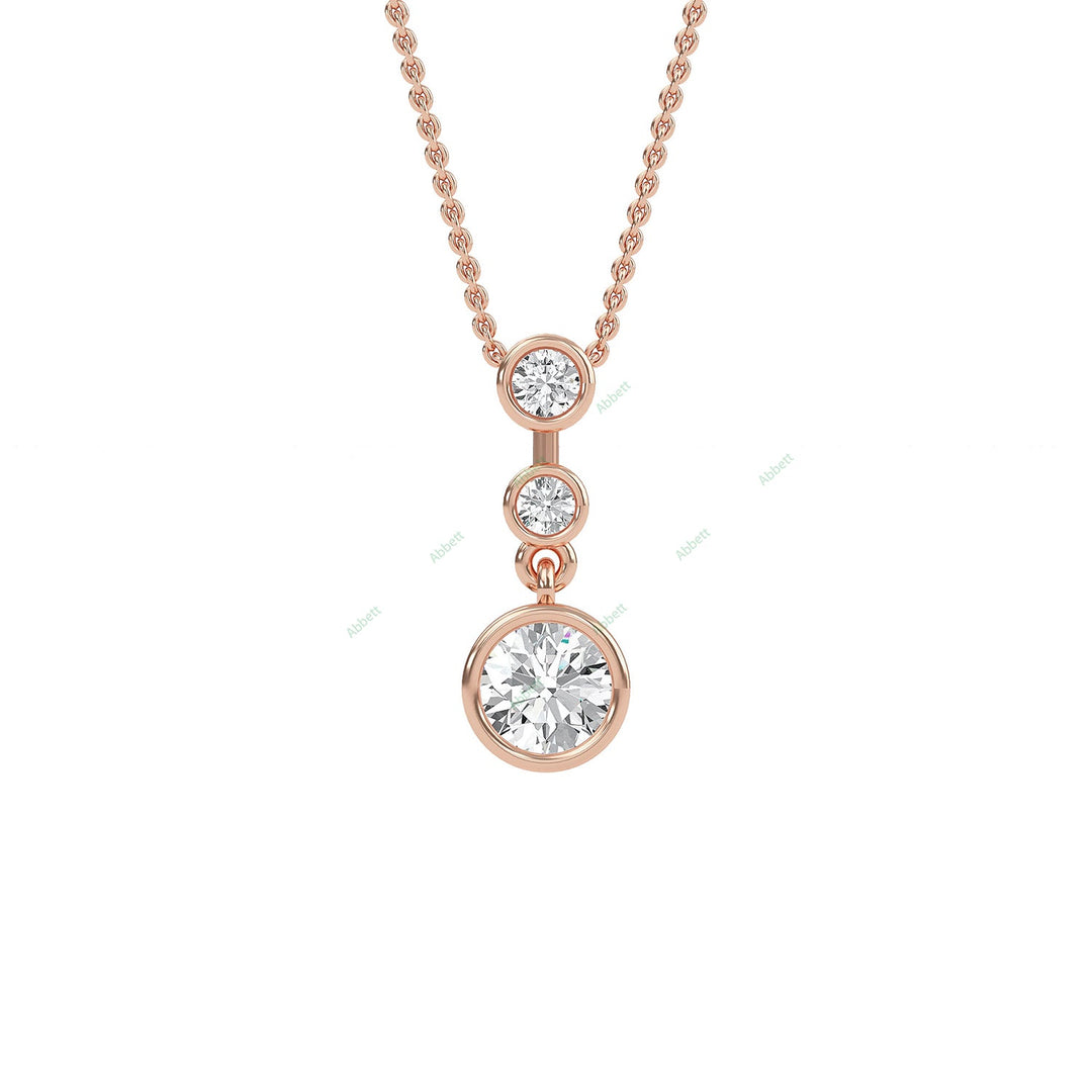 Bezel Three Stone Pendant PETH018