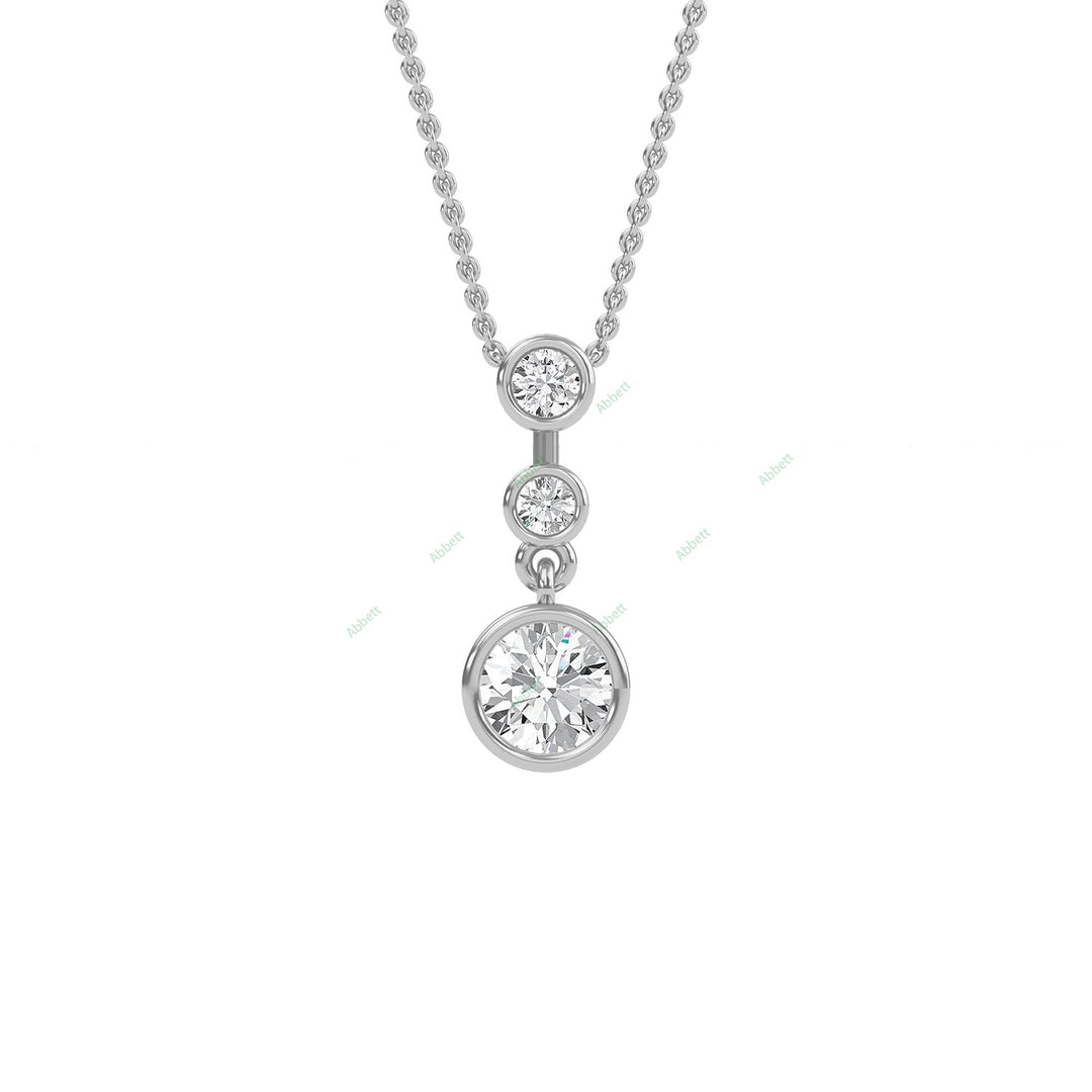 Bezel Three Stone Pendant PETH018
