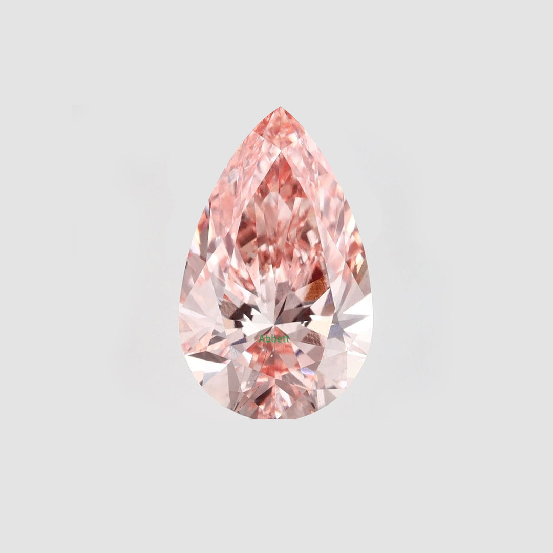 Pear lab grown pink diamond