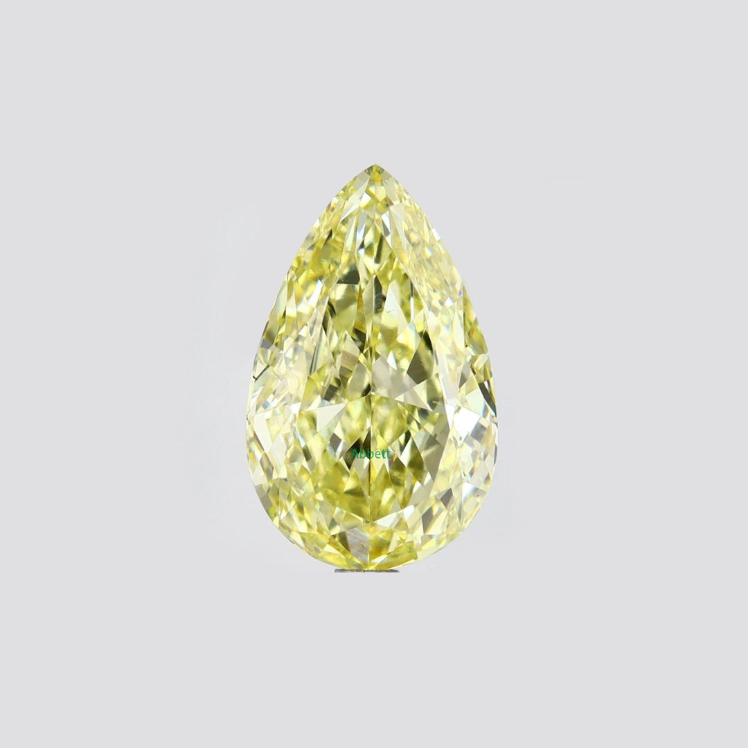 Pear lab grown yellow diamond