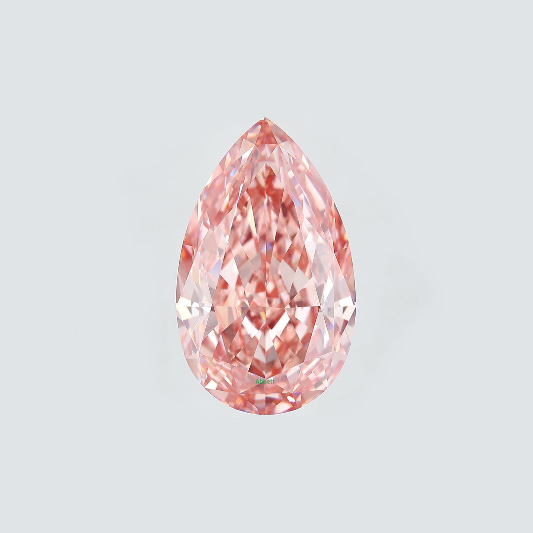 Pear lab grown pink diamond