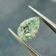 Pear lab grown green diamond