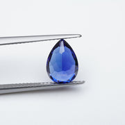 Pear lab grown blue sapphire