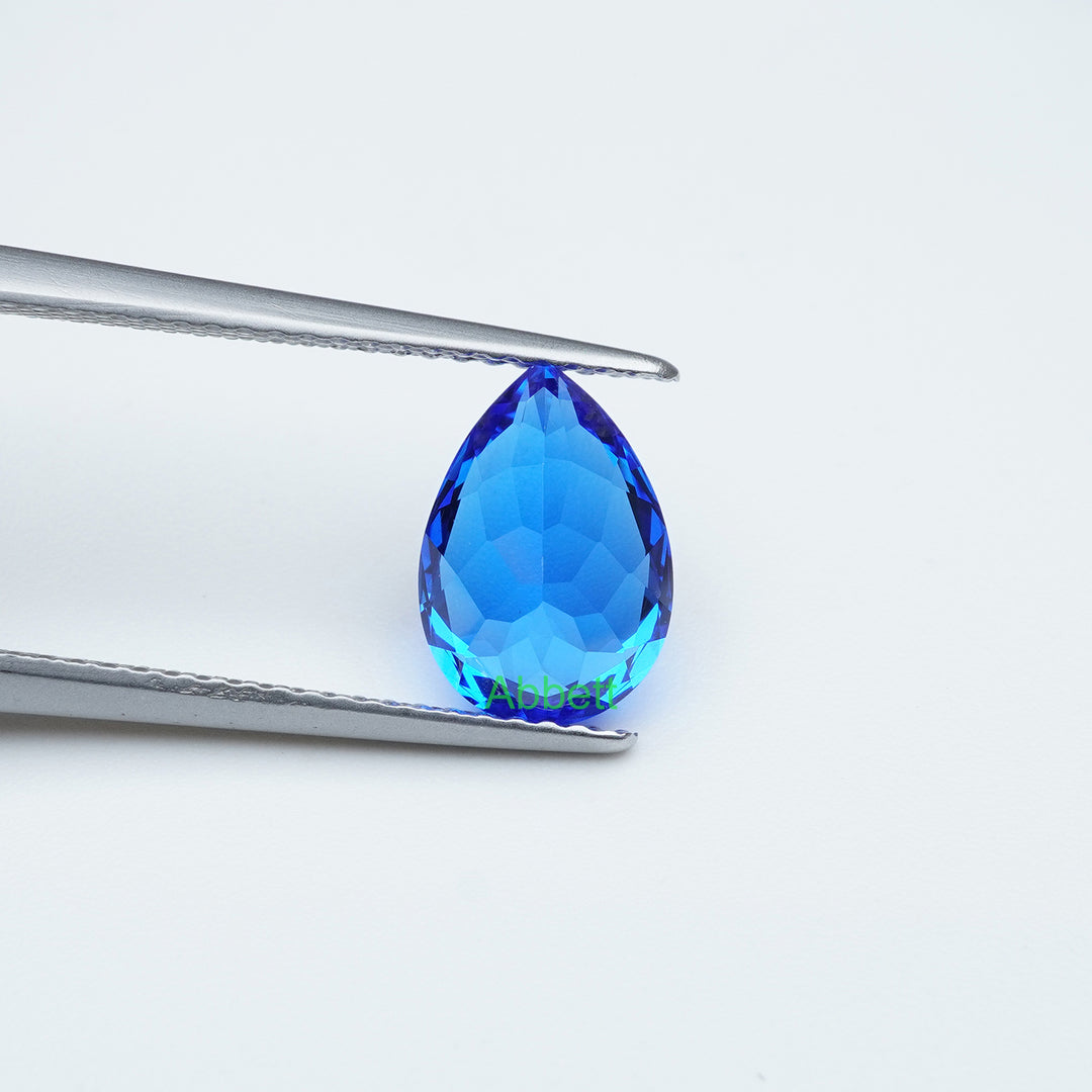 Pear lab grown cobalt spinel