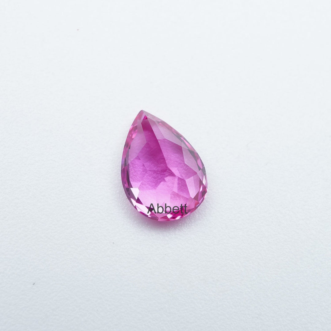 Pear lab grown hot pink sapphire