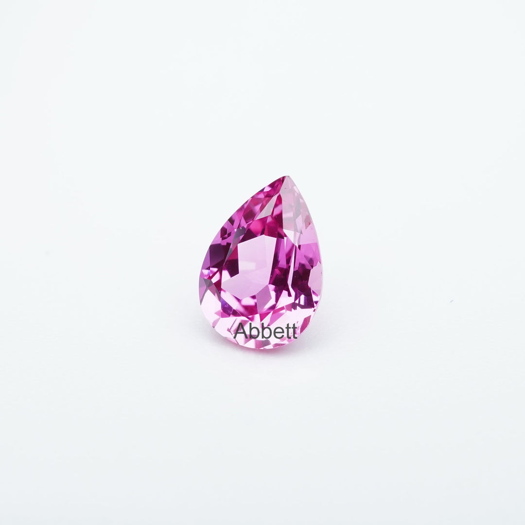 Pear lab grown hot pink sapphire