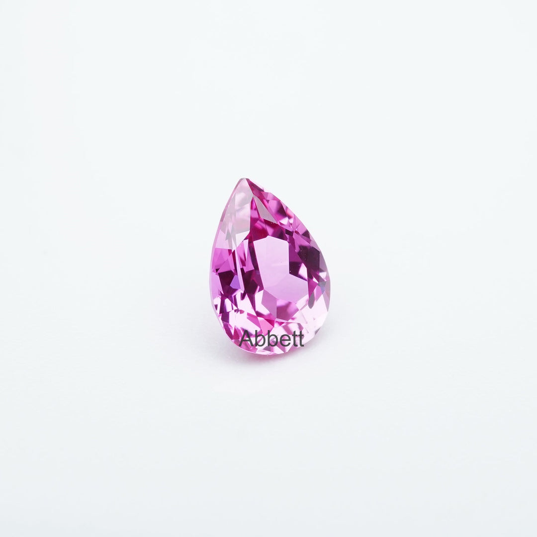 Pear lab grown hot pink sapphire
