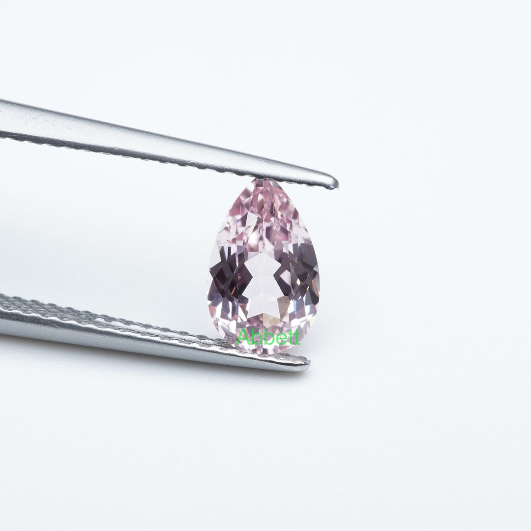 Pear lab grown light pink sapphire