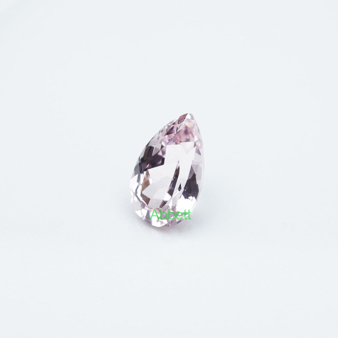 Pear lab grown light pink sapphire