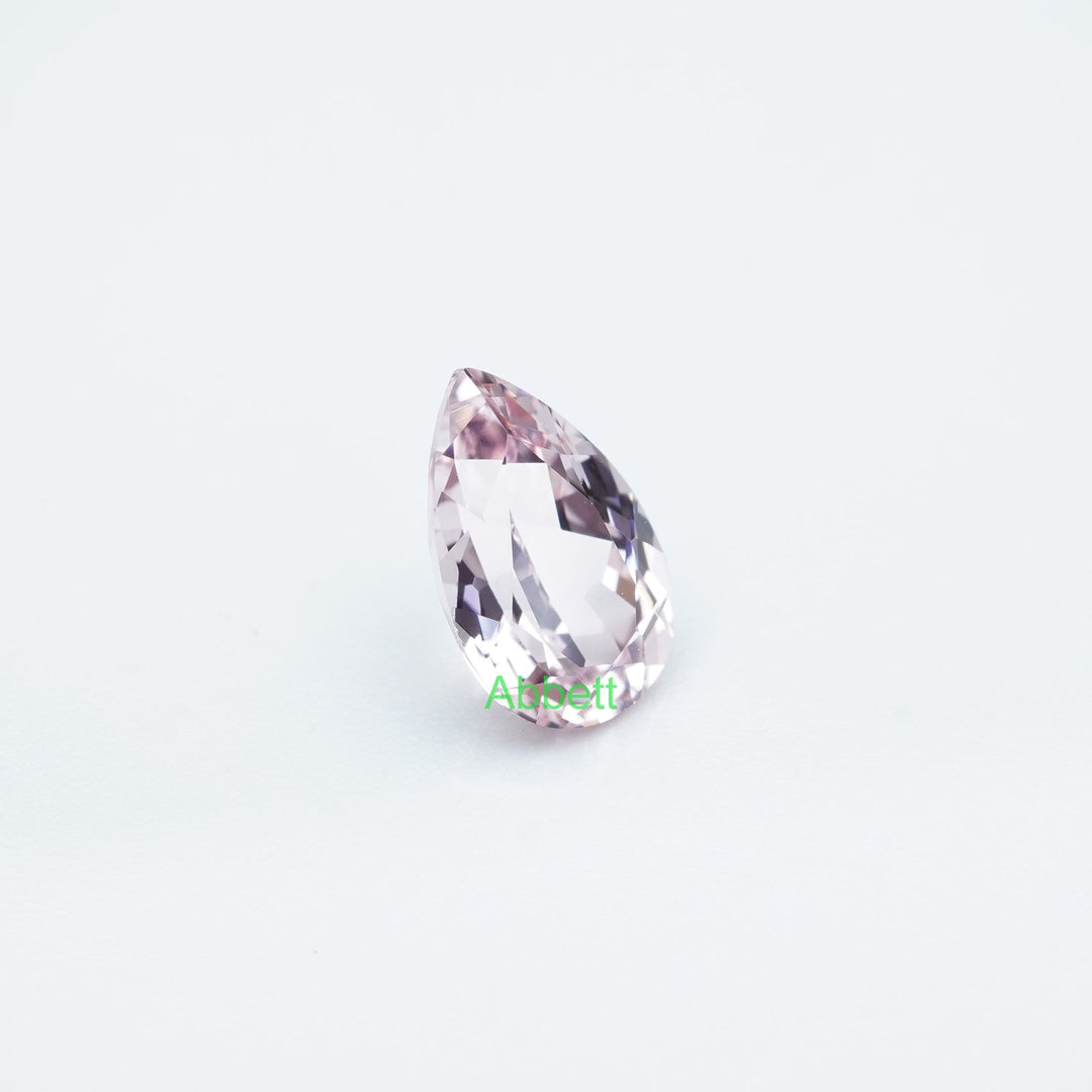 Pear lab grown light pink sapphire