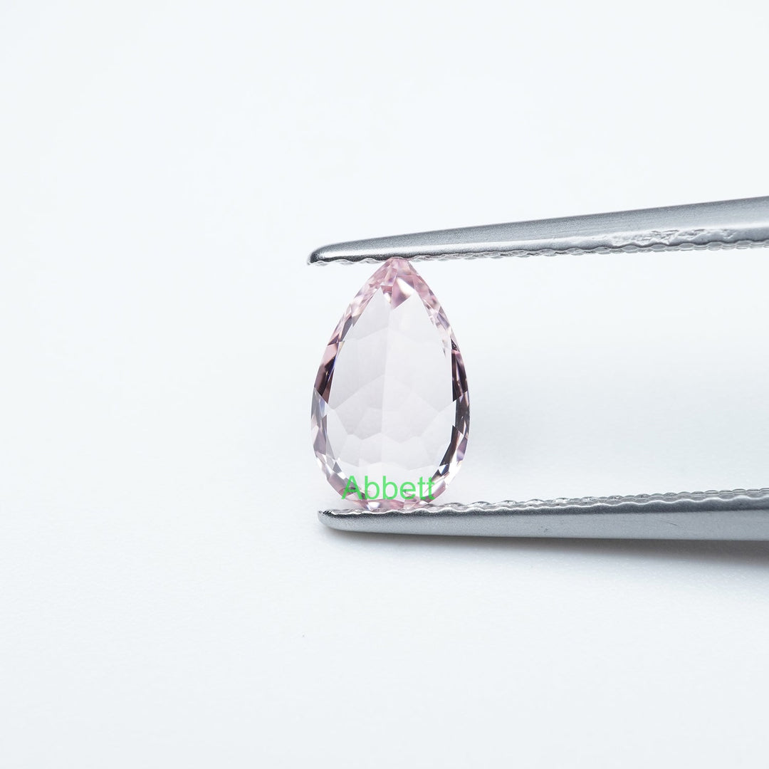 Pear lab grown light pink sapphire