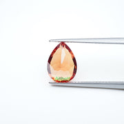 Pear lab grown orange sapphire