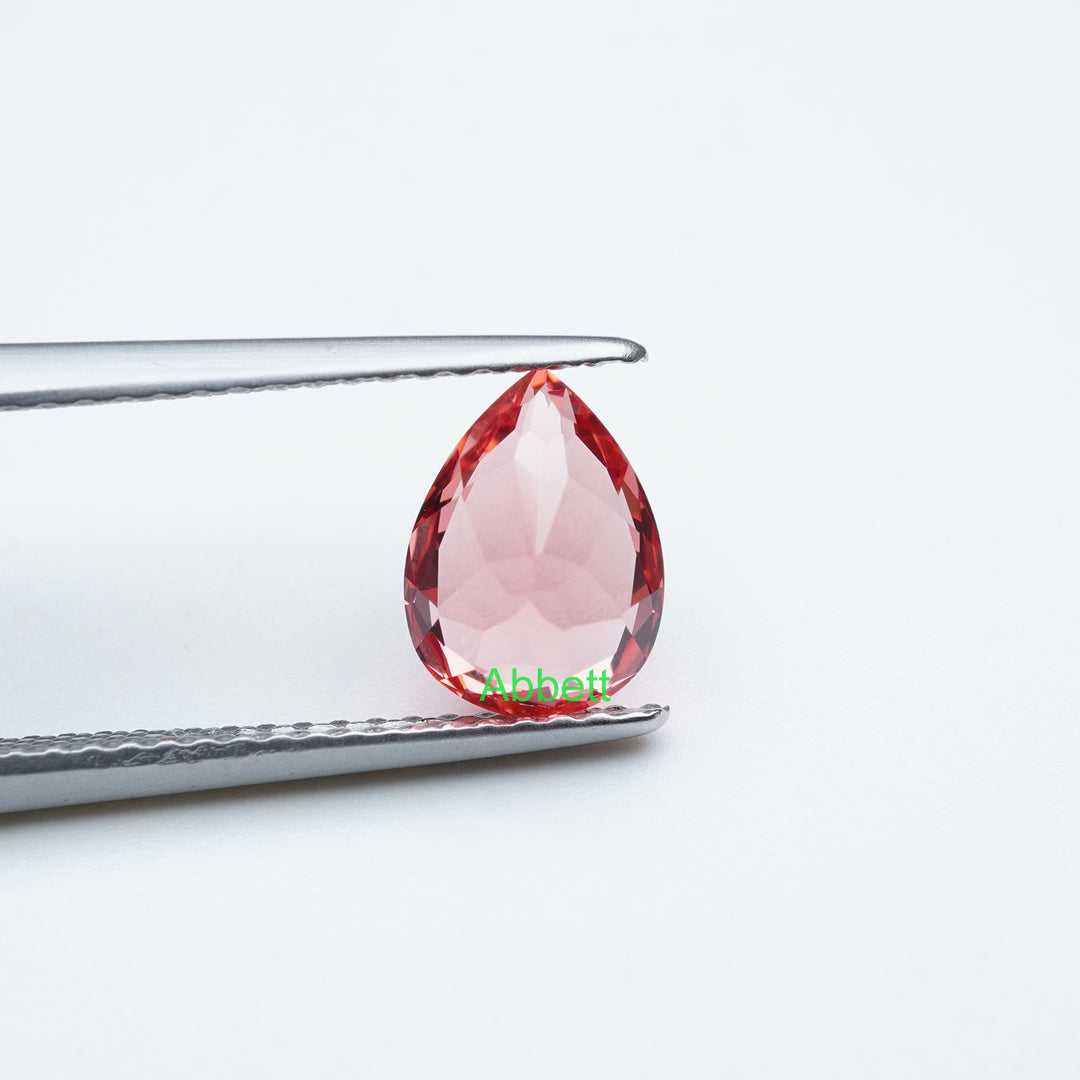 Pear lab grown padparadscha sapphire