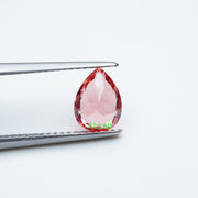 Pear lab grown padparadscha sapphire