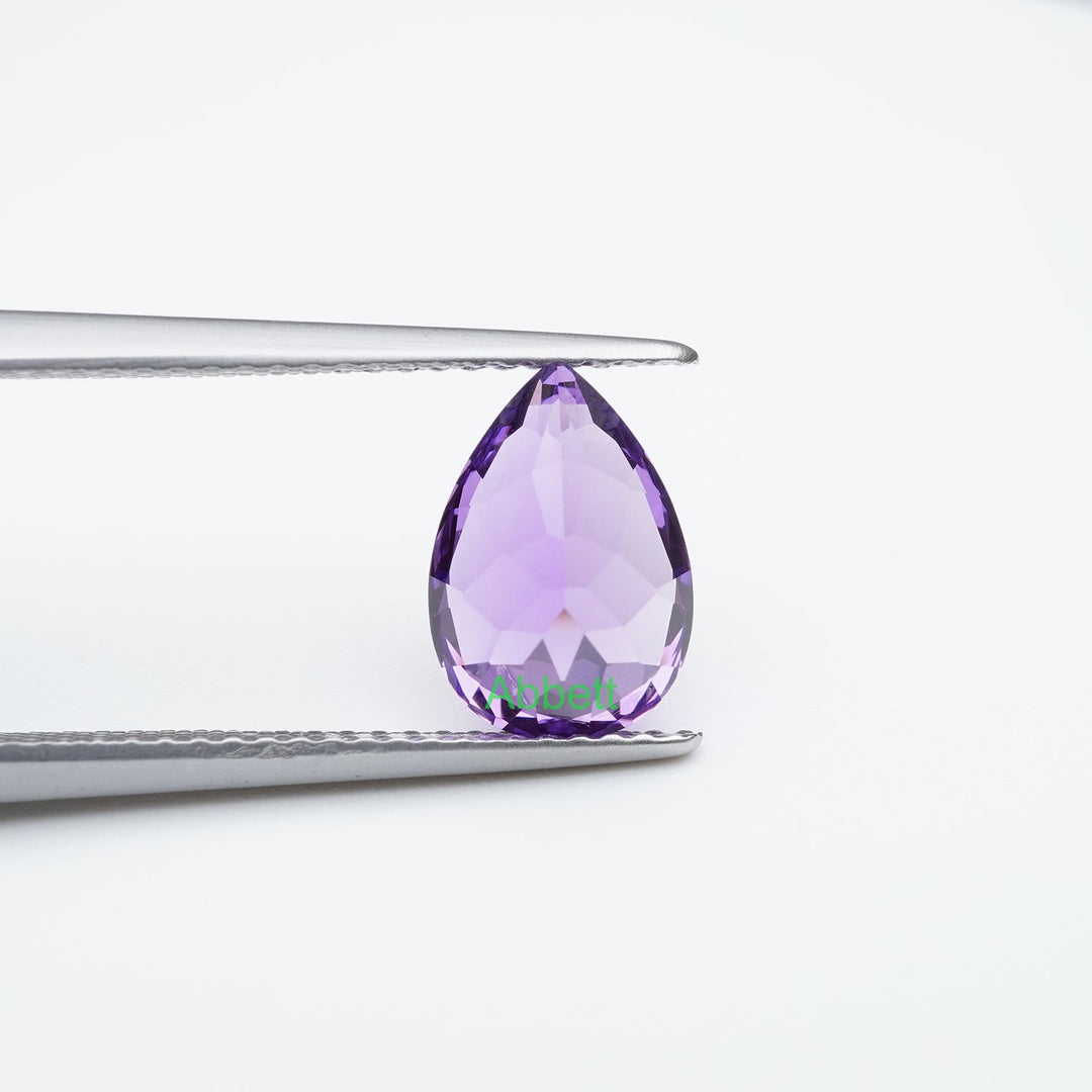 Pear lab grown purple sapphire