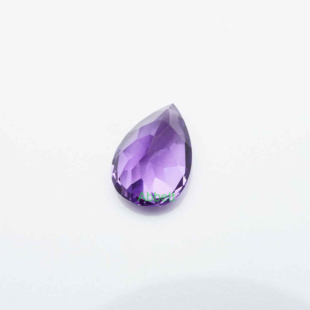 Pear lab grown purple sapphire