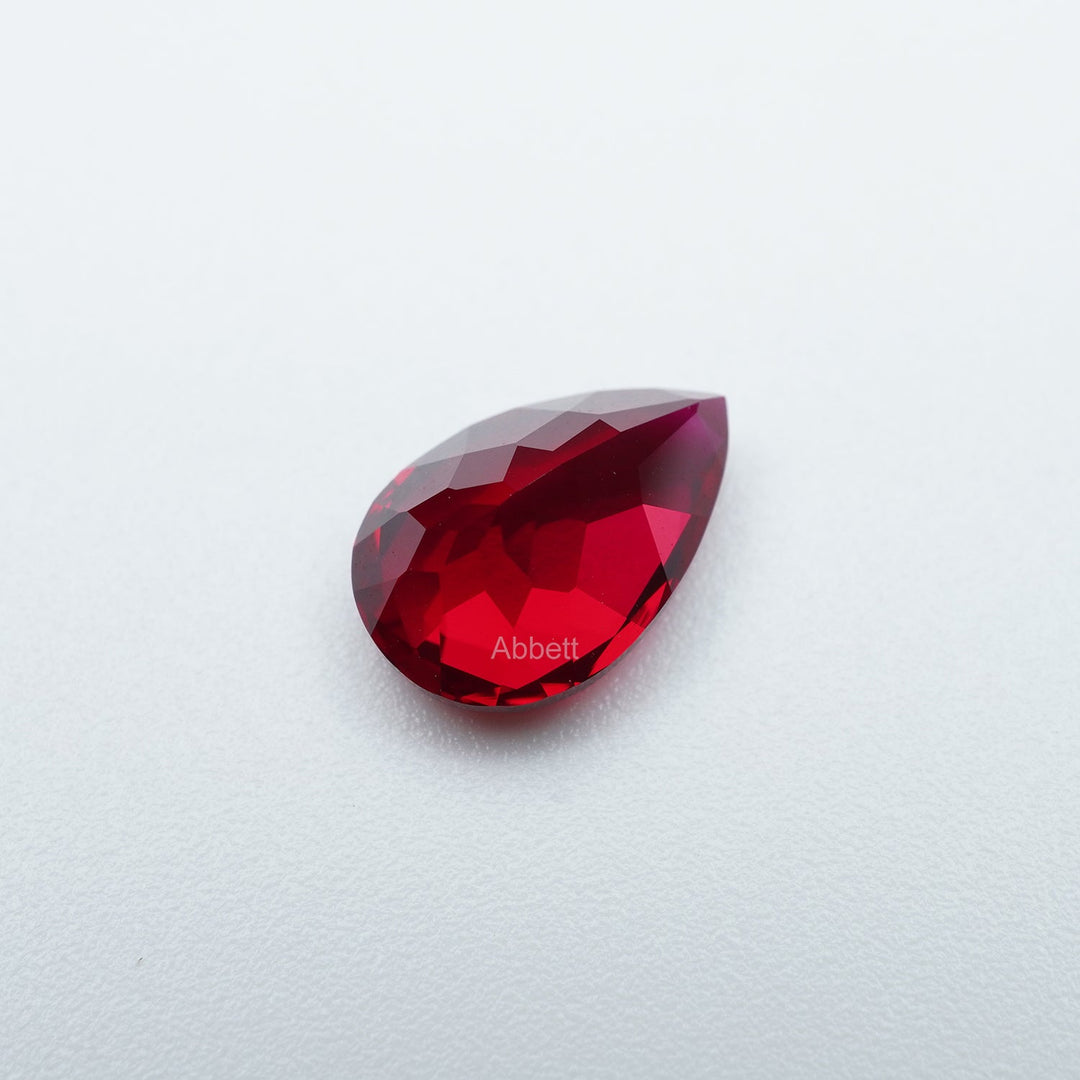 Pear lab grown ruby