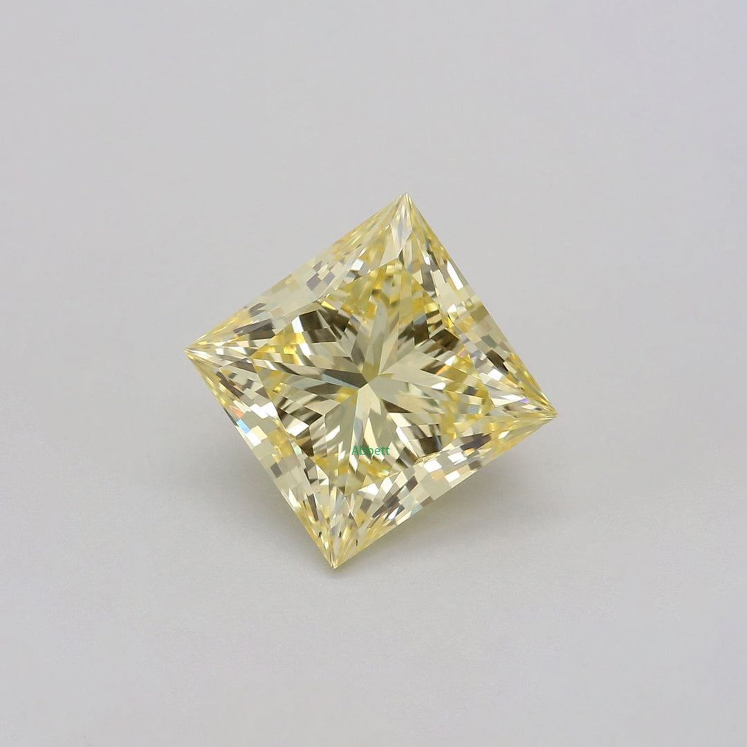 Square princess lab grown yellow diamond