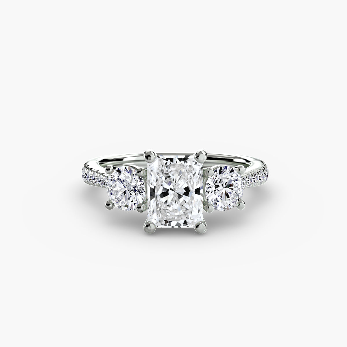 Three-Stone with Pavé Band