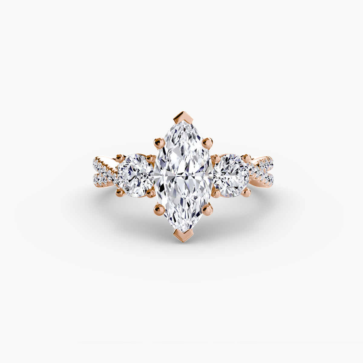 Three-Stone with Pavé Band 2