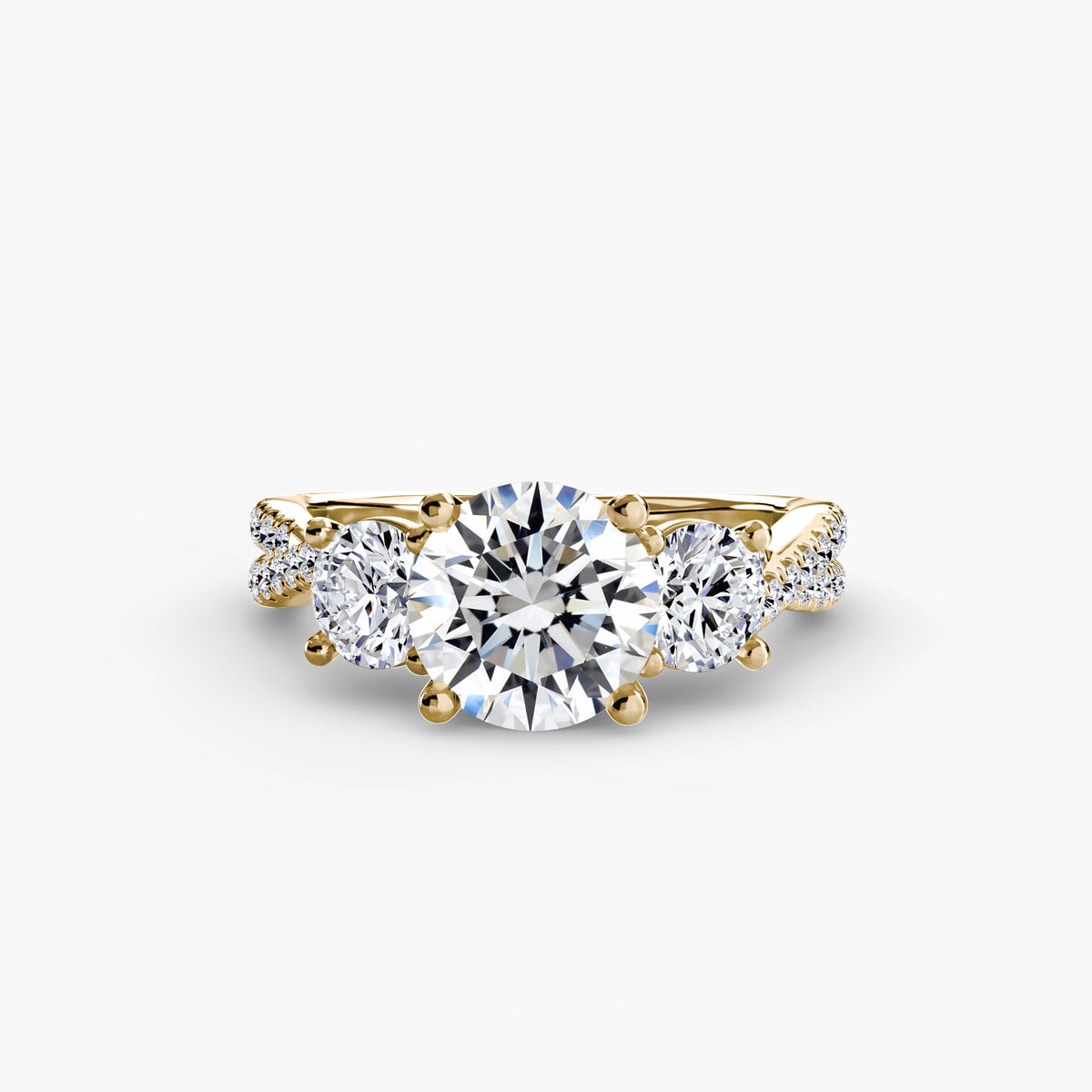 Three-Stone with Pavé Band 2