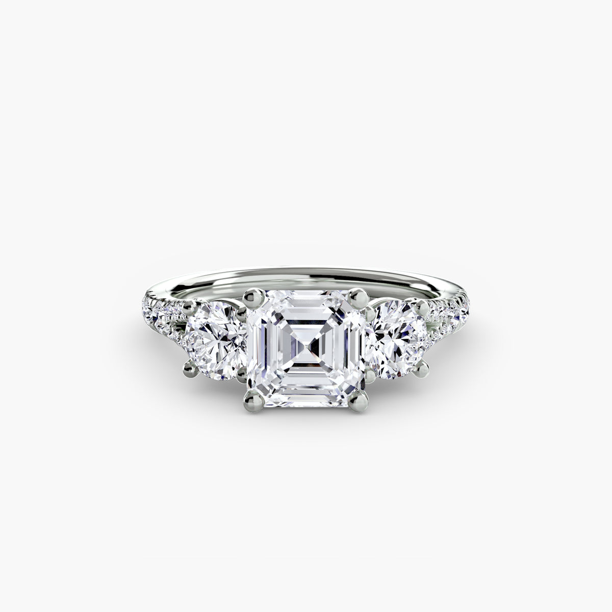 Three-Stone with Pavé Band 3