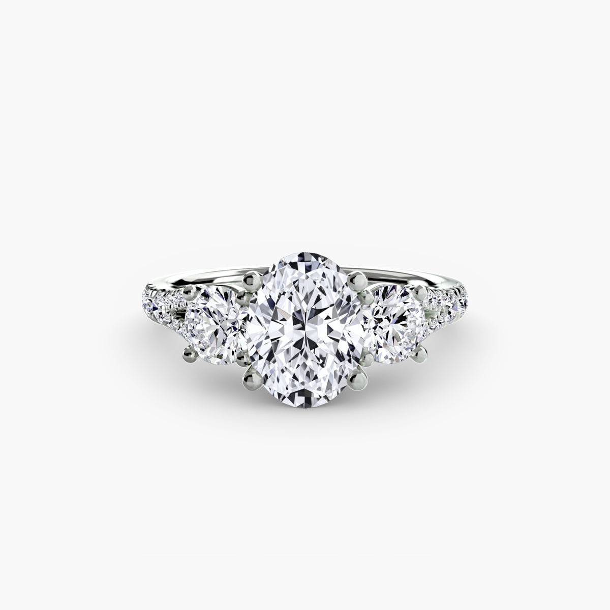 Three-Stone with Pavé Band 3