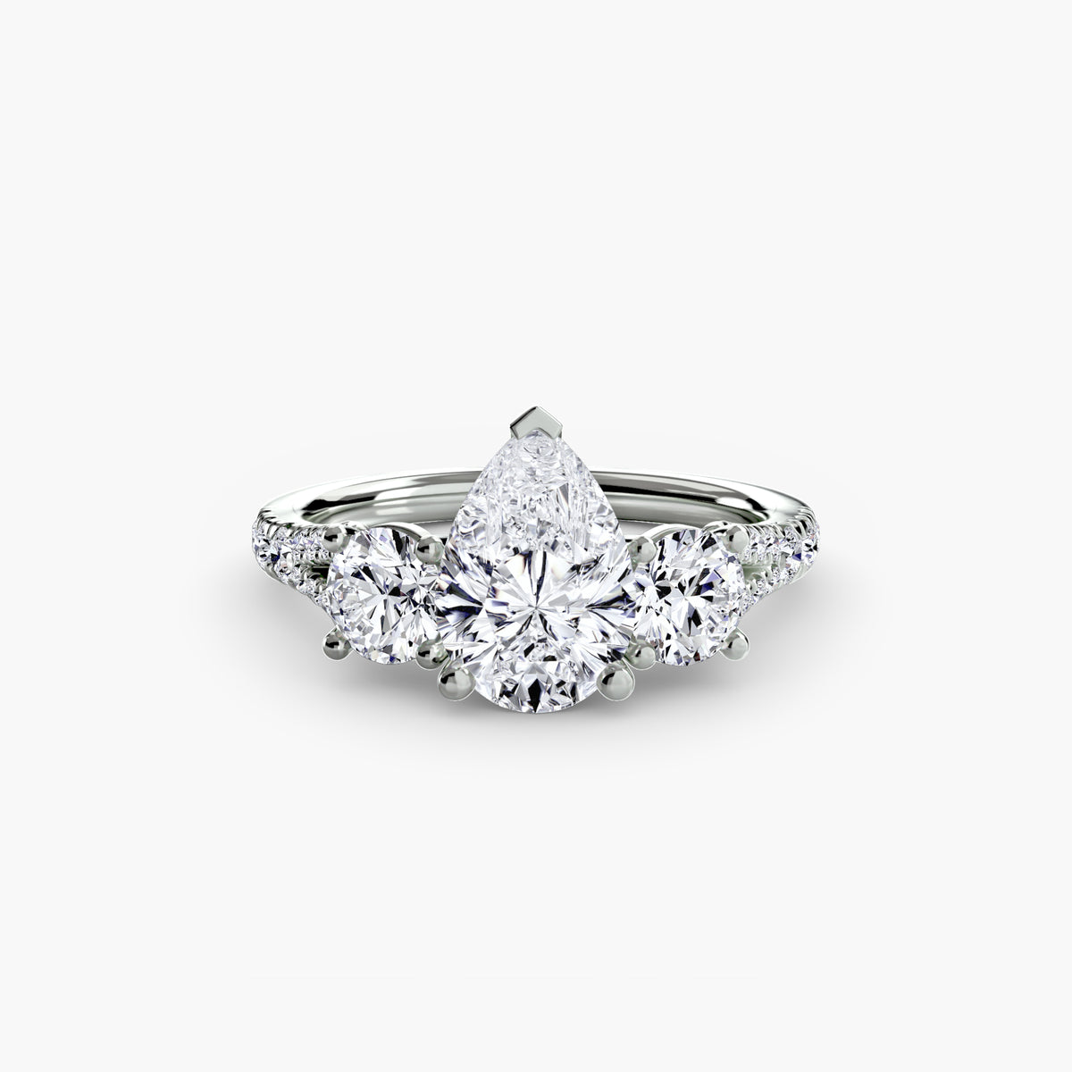 Three-Stone with Pavé Band 3