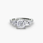 Load image into Gallery viewer, Three-Stone Ring with Pavé Band 4
