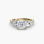 Load image into Gallery viewer, Three-Stone Ring with Pavé Band 4
