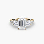 Load image into Gallery viewer, Three-Stone Ring with Pavé Band 4
