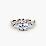 Load image into Gallery viewer, Three-Stone Ring with Pavé Band 4
