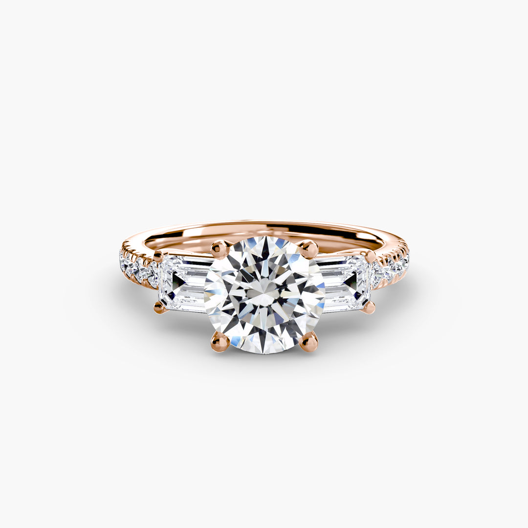 Three-Stone Ring with Pavé Band 4