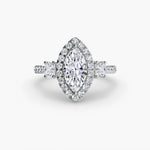 Load image into Gallery viewer, Three-Stone Ring with Halo 2
