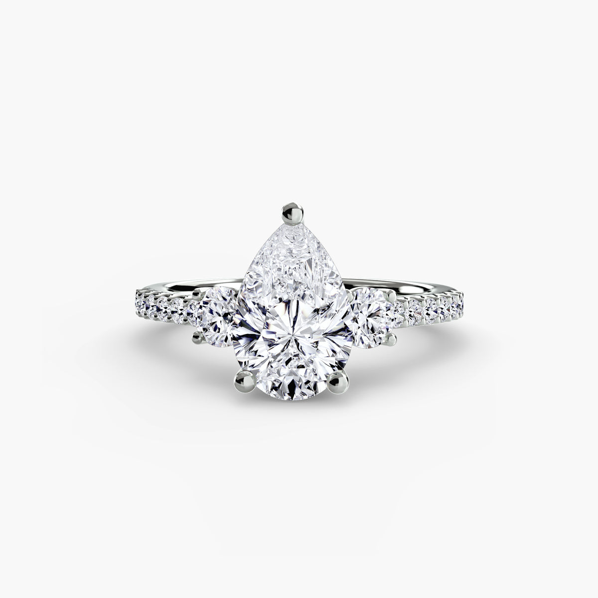 Three-Stone Ring with Pavé Band 5