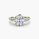 Load image into Gallery viewer, Five Stone Ring with Pavé Band
