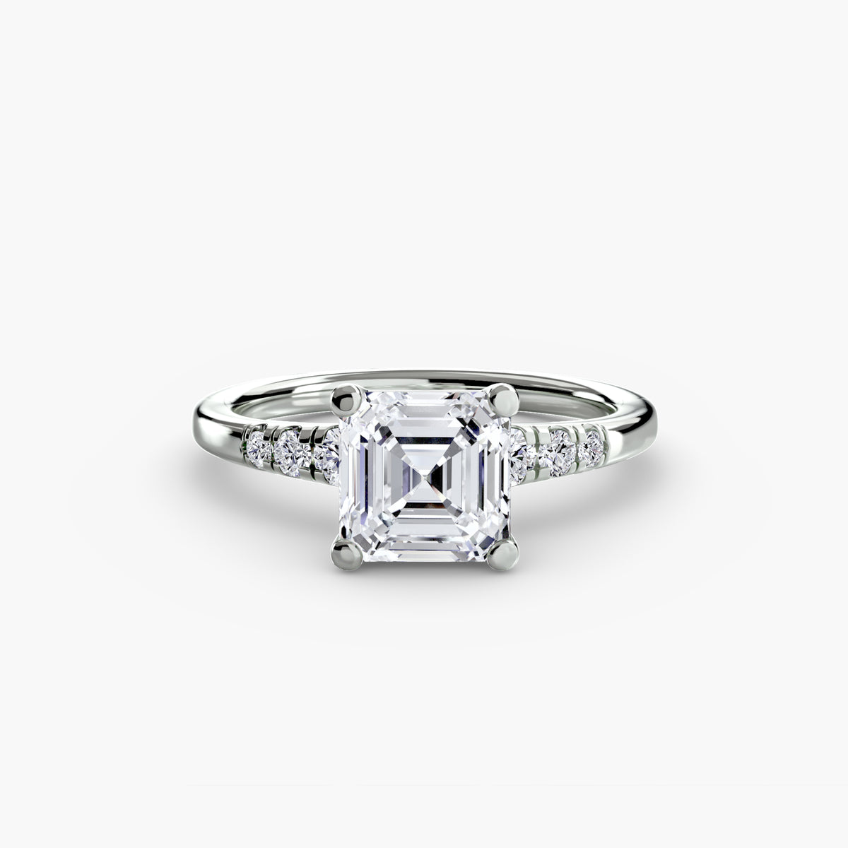 Solitaire with Shoulder Accents