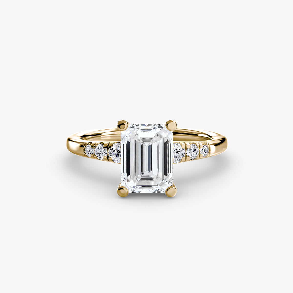 Solitaire with Shoulder Accents
