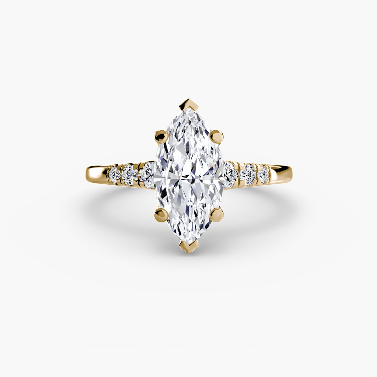Solitaire with Shoulder Accents